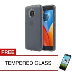 Case for Motorola Moto E4 Plus - 5.5 inch - Abu-abu + Gratis Tempered Glass - Ultra Thin Soft Case