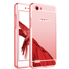 Case for Oppo Neo 7 (A33T) Alumunium Bumper With Mirror Backdoor Slide- Rose gold