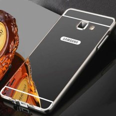 Case For Samsung Galaxy A5 2017 A520 Bumper Sleding Mirror / Bumper Besi Kaca Metal Back Case / Bumper Cermin / Casing Hp / Casing Handphone - Hitam