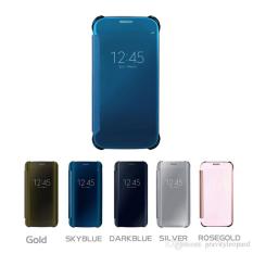 Case For Samsung Galaxy J5 Pro Flipcase Flip Mirror Cover S View Casing Hp - Biru