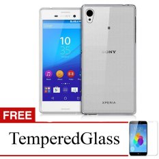Case for Sony Xperia M4 Aqua - Abu-abu + Gratis Tempered Glass - Ultra Thin Soft Case
