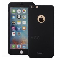 Case Front Back 360 Degree Full Protection for Apple iPhone 6 Plus / iPhone 6s Plus - Black + Tempered Glass