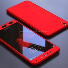 Case Front Back 360 Degree Full Protection for OPPO Neo 9 ( A37 ) - Red + Tempered Glass