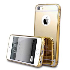 Case iPhone 5C Bumper Metal + Back Case Sliding - Gold
