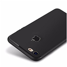 Case IPHONE 6 PLUS - Softcase SILICON THIN Black MATTE IPHONE 6 PLUS Logo Apple
