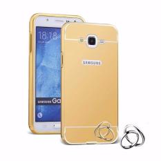 BELI 1 GRATIS 4 (TOTAL 5) Warna Random Case Metal for Samsung Galaxy V2 (G106) Aluminium Bumper With Mirror Backdoor Slide - Gold