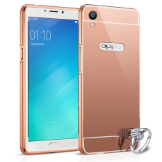 Case Oppo NEO 9 (A37) Alumunium Bumper With Mirror Backdoor Slide- Rose gold