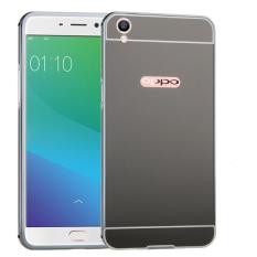 MR Case Oppo Neo 9 A37 Bumper Mirror Sleding Metal Back Case Bumper Cermin - Hitam