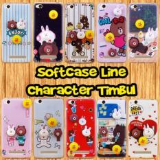 Case Samsung Galaxy J1 Ace Softcase Line Character Timbul Gratis Tempered Glass (Warna Gambar RANDOM) QDS