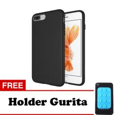 Case Slim Black Matte iPhone 8 Plus Softcase Black + Free Holder Gurita