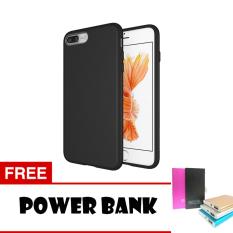 Case Slim Black Matte iPhone 8 Plus Softcase Black + Free Powerbank
