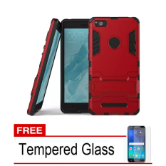 Case Xiaomi Mi4i / Mi4c Shield Armor Kickstand Series - Red + Gratis Tempered Glass