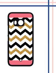 Casing gambar motif HARDCASE untuk hp HTC One U11 chevron pink gold T0070