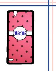 Casing gambar motif HARDCASE untuk hp Sony Xperia C4 polkadot pinky nama inisial sendiri T0132