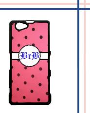 Casing gambar motif HARDCASE untuk hp Sony Xperia Z1 Compact polkadot pinky nama inisial sendiri T0132