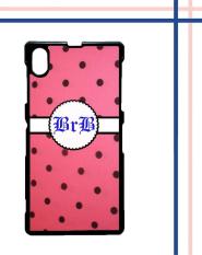 Casing gambar motif HARDCASE untuk hp Sony Xperia Z1 polkadot pinky nama inisial sendiri T0132