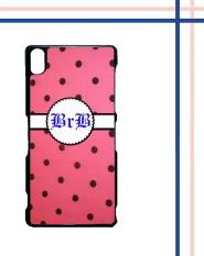 Casing gambar motif HARDCASE untuk hp Sony Xperia Z3 polkadot pinky nama inisial sendiri T0132