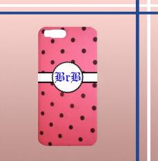 Casing gambar motif HARDCASE untuk hp Xiaomi Mi 6 polkadot pinky nama inisial sendiri T0132