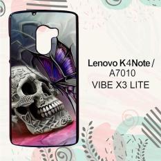 Casing Lenovo K4 Note | A7010 | Vibe X3 Lite Custom Hardcase HP Skull With Butterfly L0259