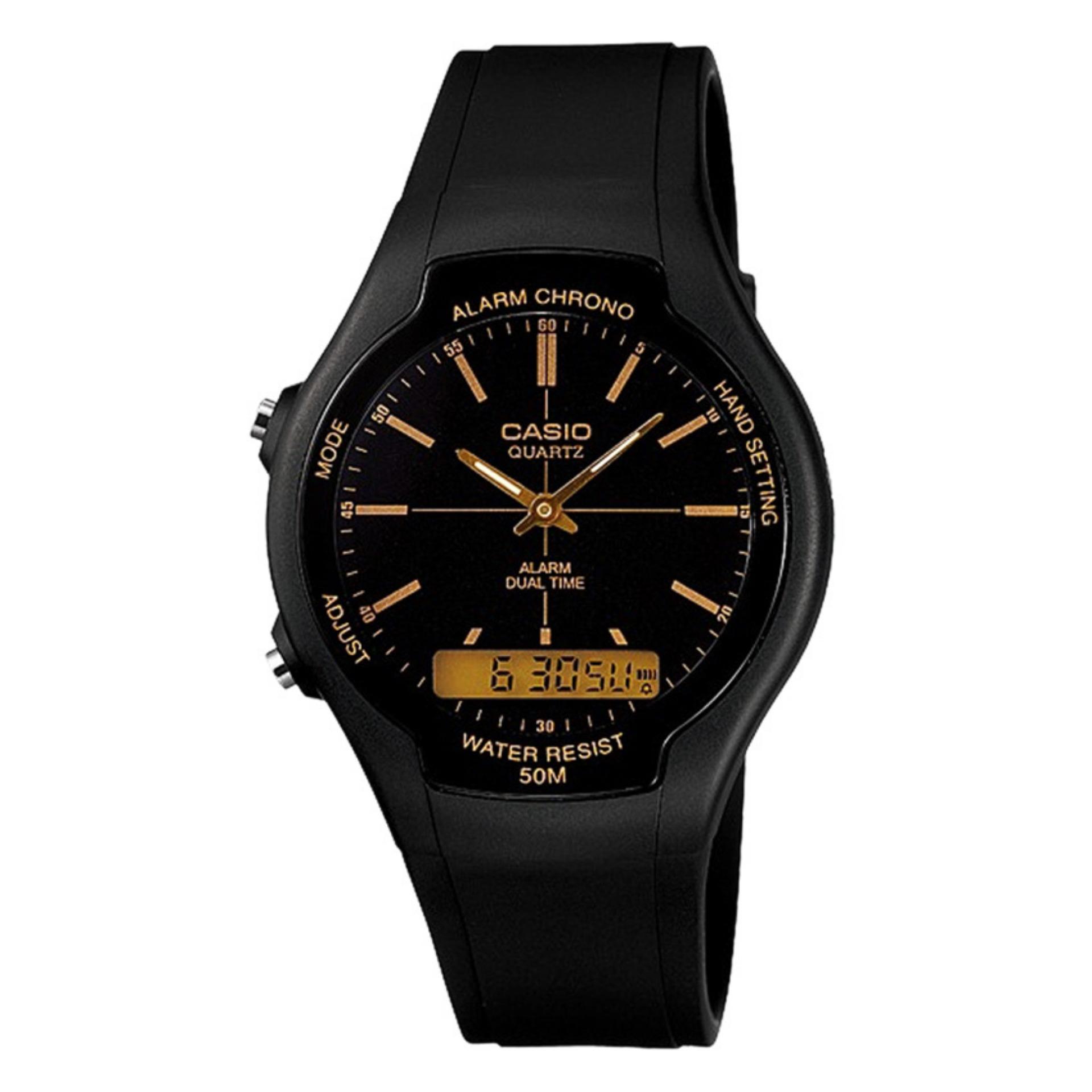 Casio AW-90H-9EVDF - Jam Tangan Pria - Hitam - Resin
