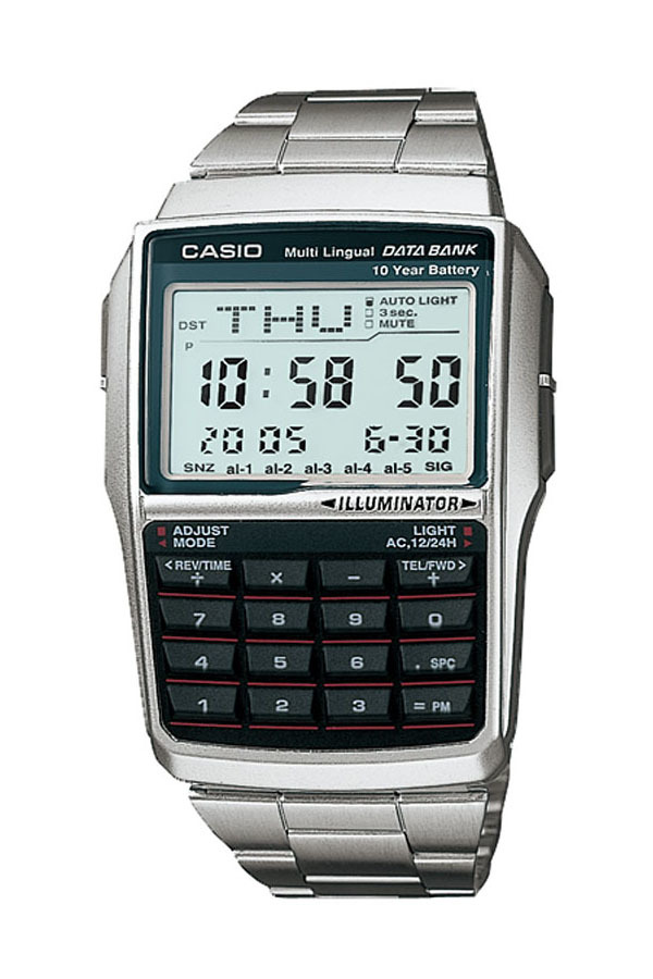 Casio Databank DBC-32D-1A - Jam Tangan Unisex - Silver - Stainless Steel Band