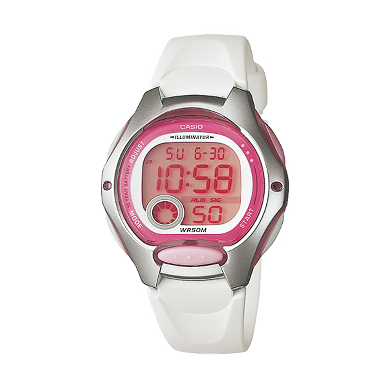 Casio Digital LW-200-7AV - Jam Tangan Wanita - Putih - Resin Band