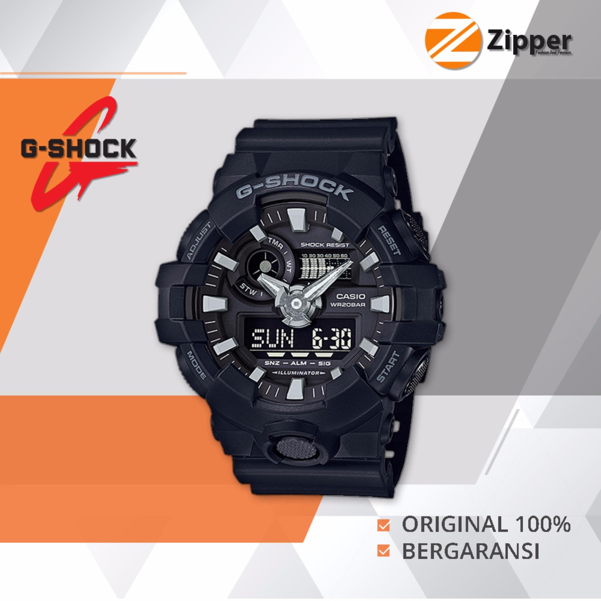 Casio G-Shock Jam Tangan Prial Dual Time Analog Digital GA-700 Series - Tali Karet