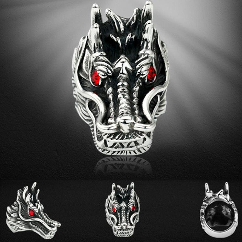Lempar Titanium Cincin Lingkaran Terkemuka Korea Retro Cincin Berlian Domineering Pria-Internasional