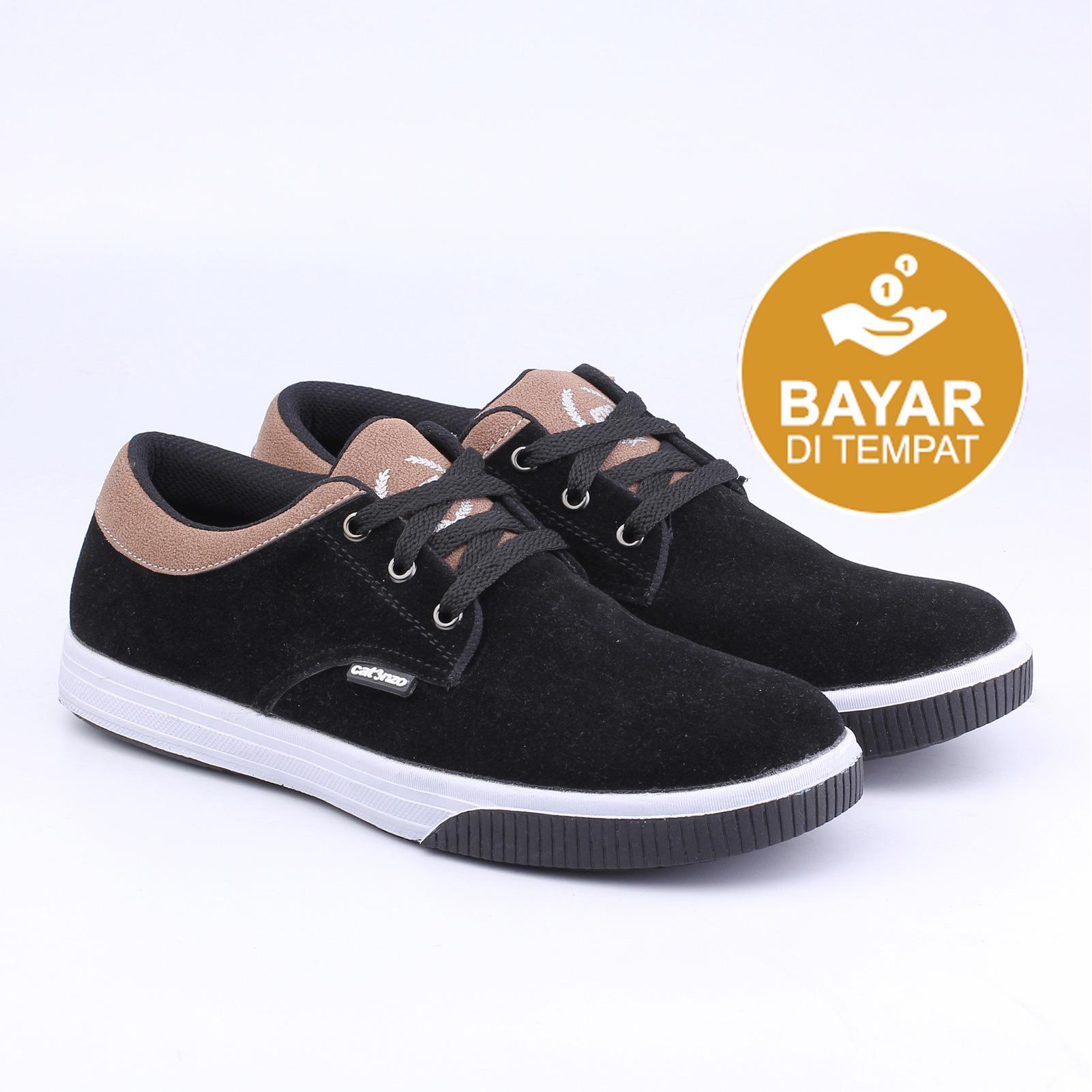 Catenzo Sepatu Kets Sporty Pria - Hitam-Cream