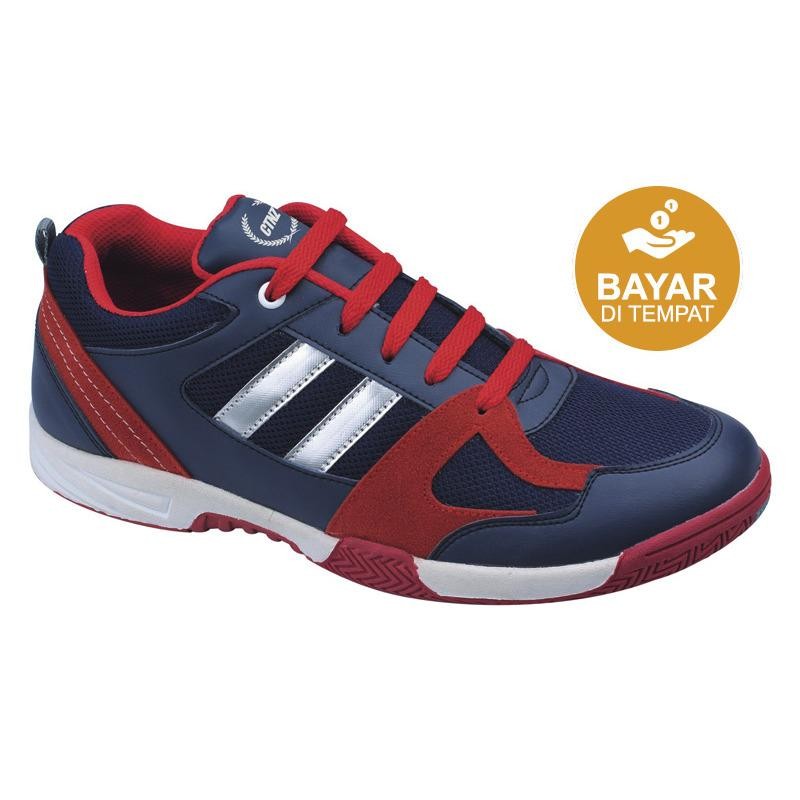 Catenzo Sepatu Sport Olahraga Lari Fitnes Aerobik Running Shoes Pria Best Seller - Merah-Biru