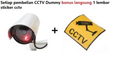 CCTV Dummy Fake Palsu model Bullet - Silver kamera camera replika berkedip cocok untuk di Ruko Rukan Kantor Mall Lobby Townhouse Villa Vila Kampus Sekolah SPBU minimarket konter HP 24 jam dll
