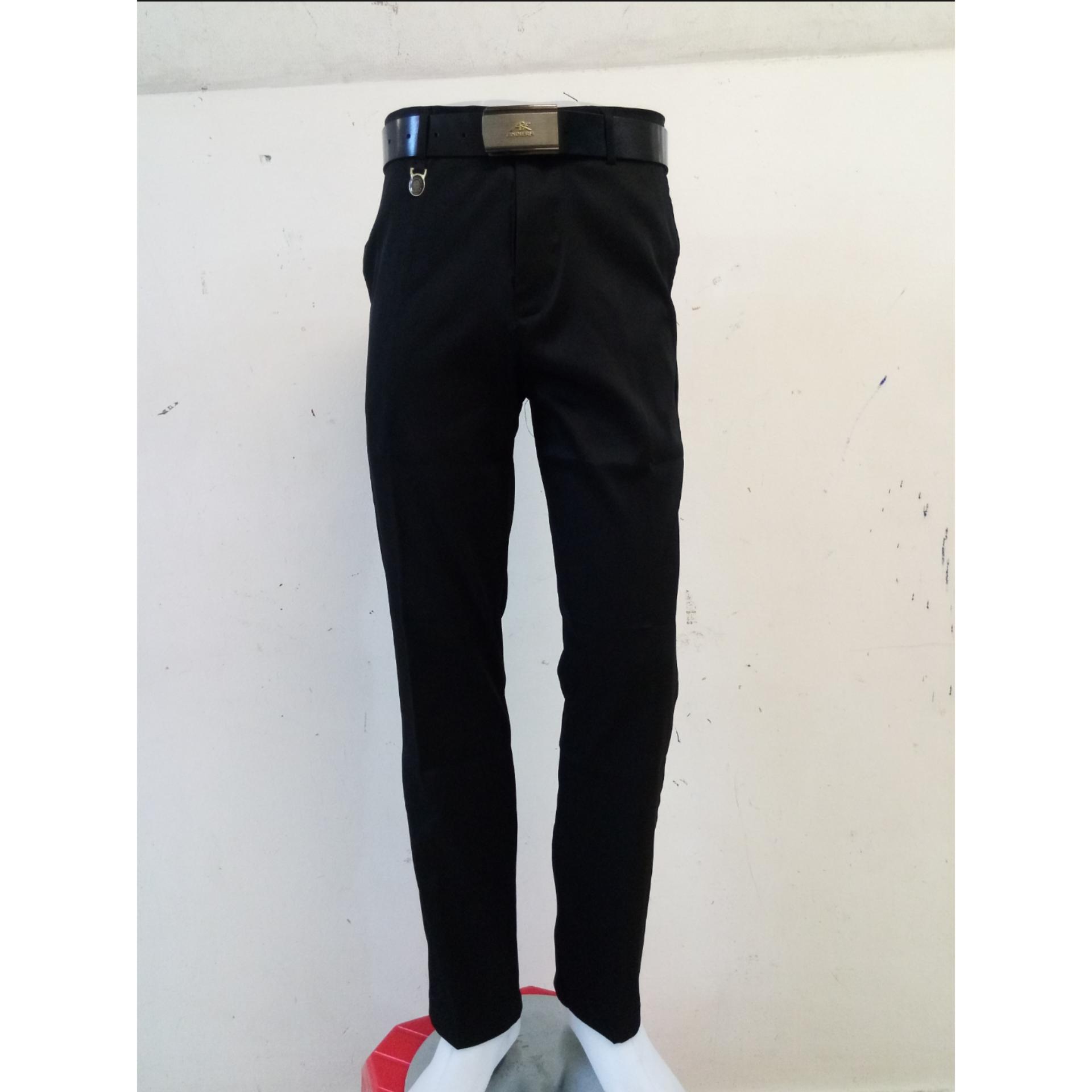 Celana bahan slimfit wol hitam pria/ Celana kantor slimfit wol hitam pria /Celana formal slimfit wol hitam pria excellent 27/38