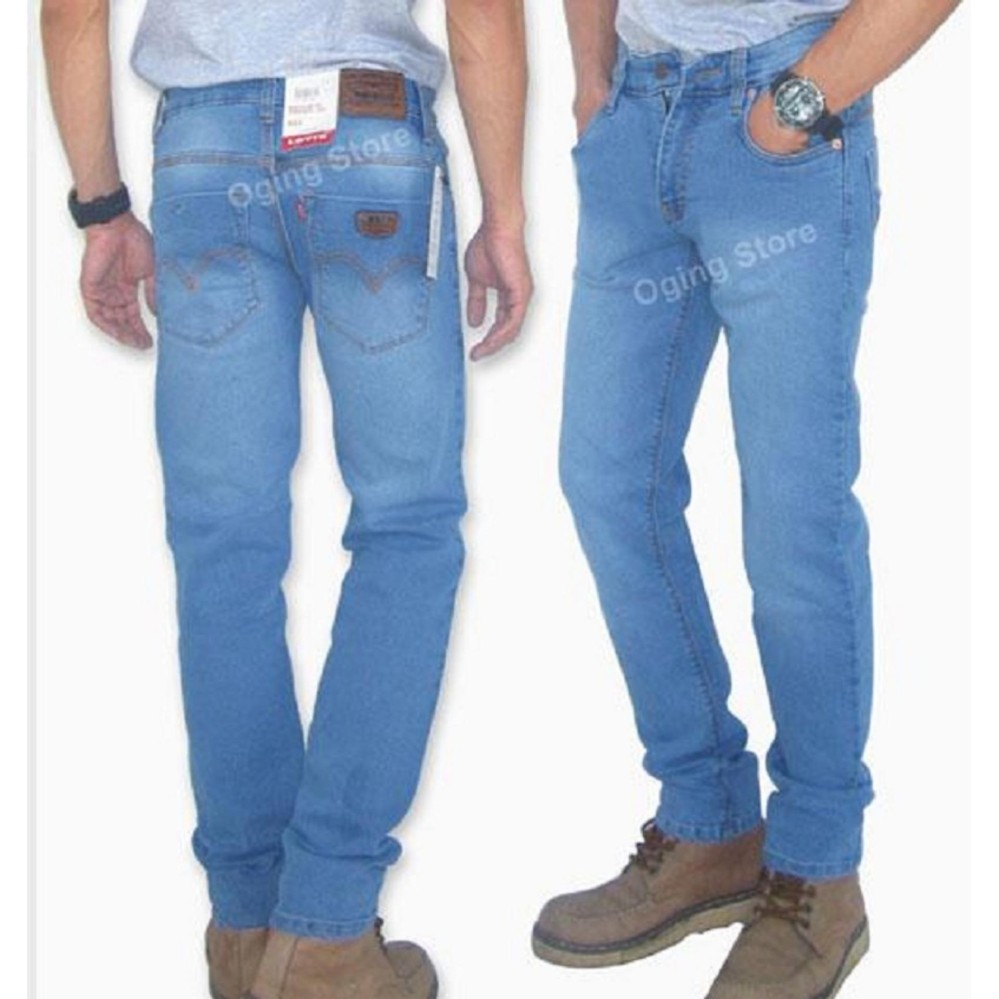 Celana Jeans Branded Pria Cowok Casual / Standar / Regular BioBlitz / Celana Kerja Jean Jeans Pria Kantor Bisnis Casual Biru Murah - Kuliah Kampus Jeans