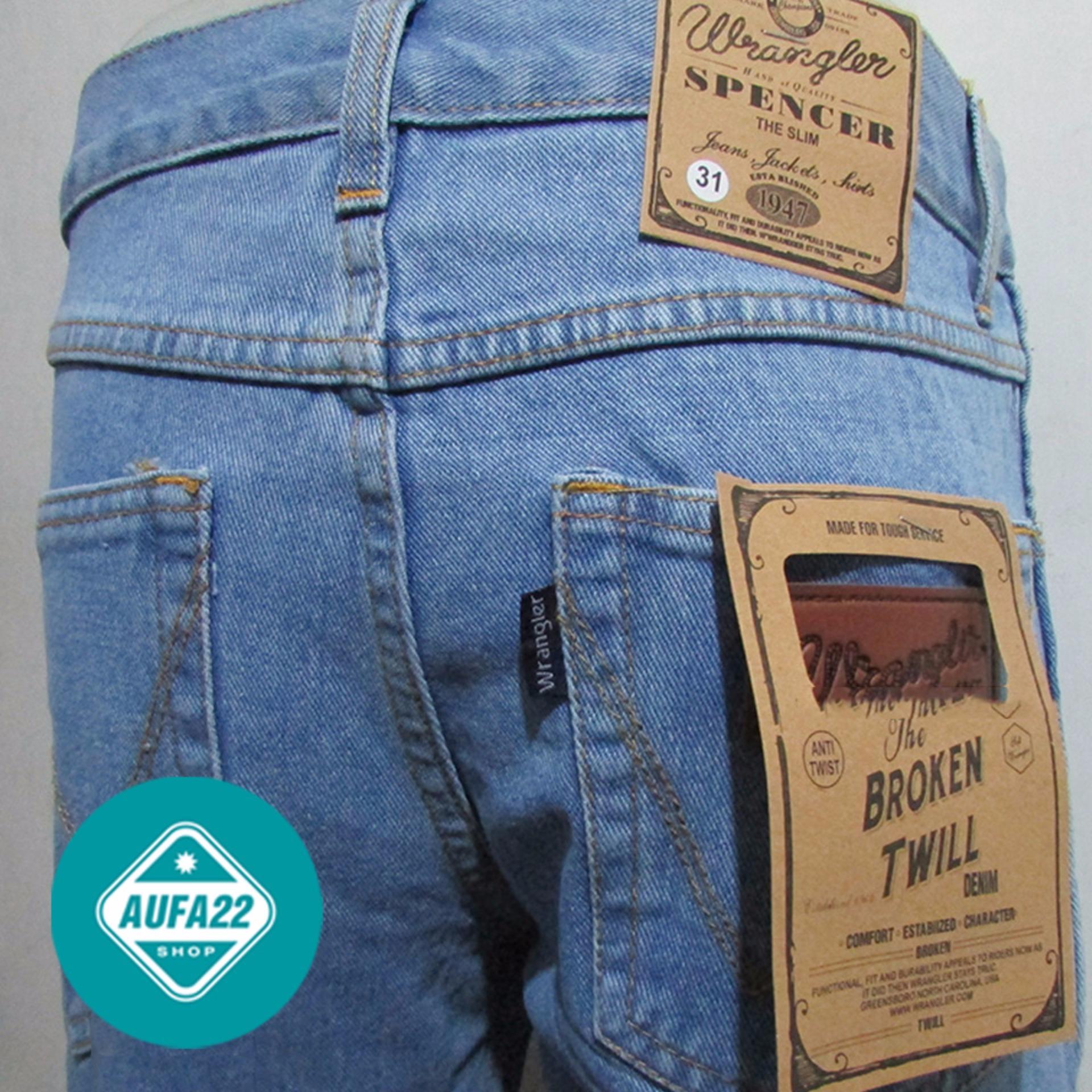 Celana Jeans Wrangler Bioblitz - Biru Cerah Premium Reguler Fit Basic Standar Terbaru Terlaris Best Seller