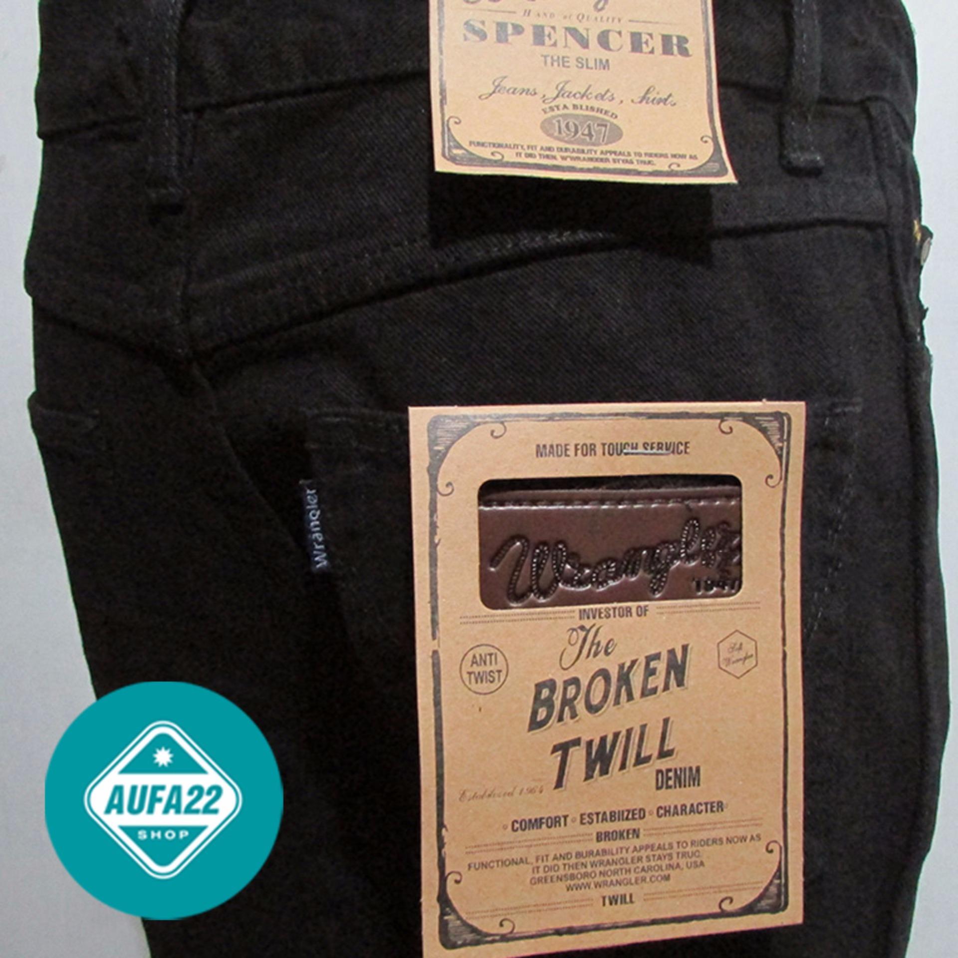 Celana Jeans Wrangler Hitam - Black Premium Reguler Fit Basic Standar Terbaru Terlaris Best Seller