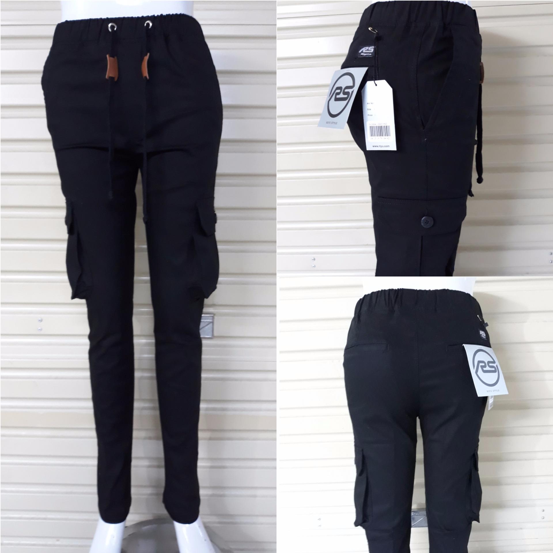 celana panjang cargo wanita bahan cotton strecth/melar pinggang karet bagus murah