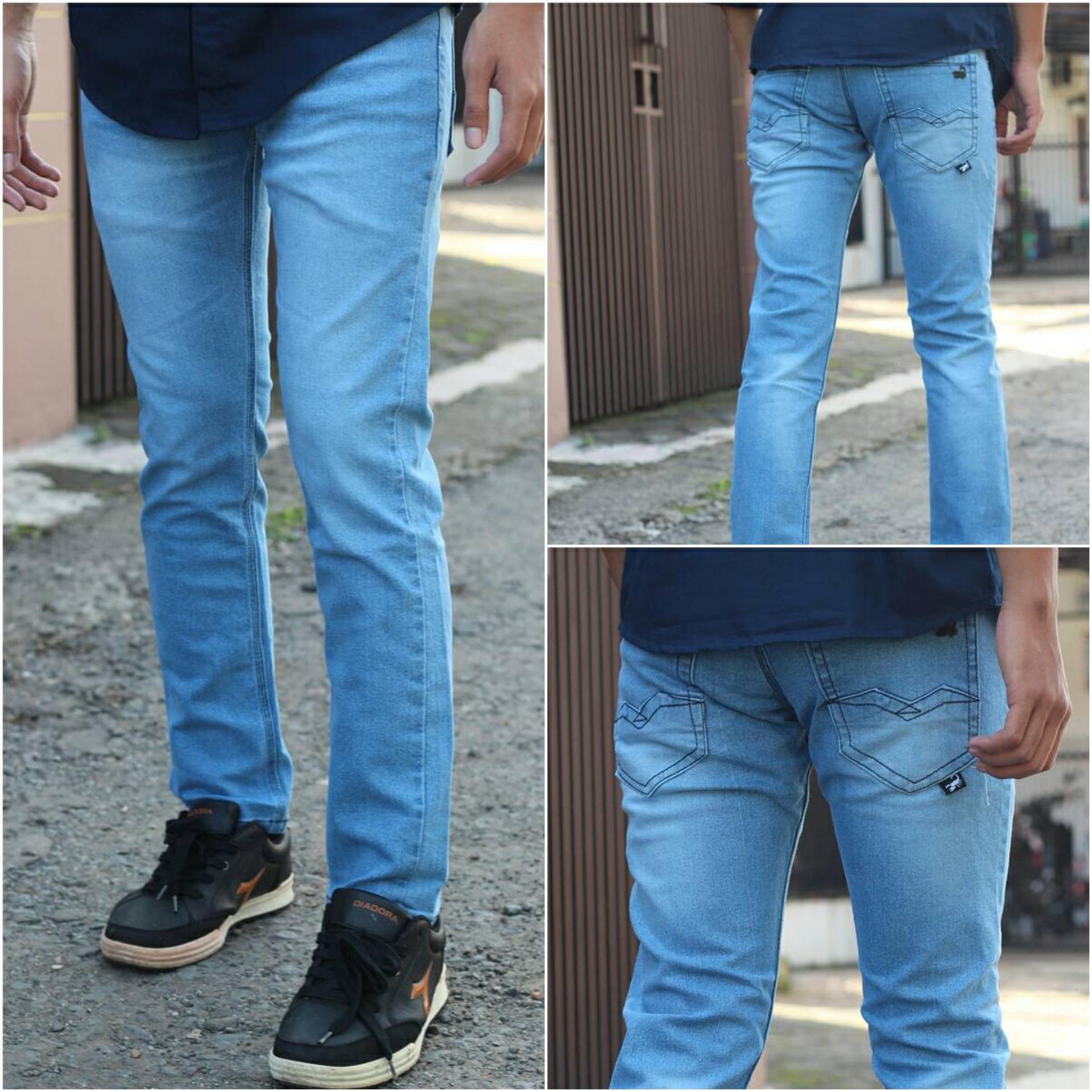 Celana PANJANG Jeans Slimfit Pria - Denim Stretch - Jeans Pensil Melar - BIO BLITZ