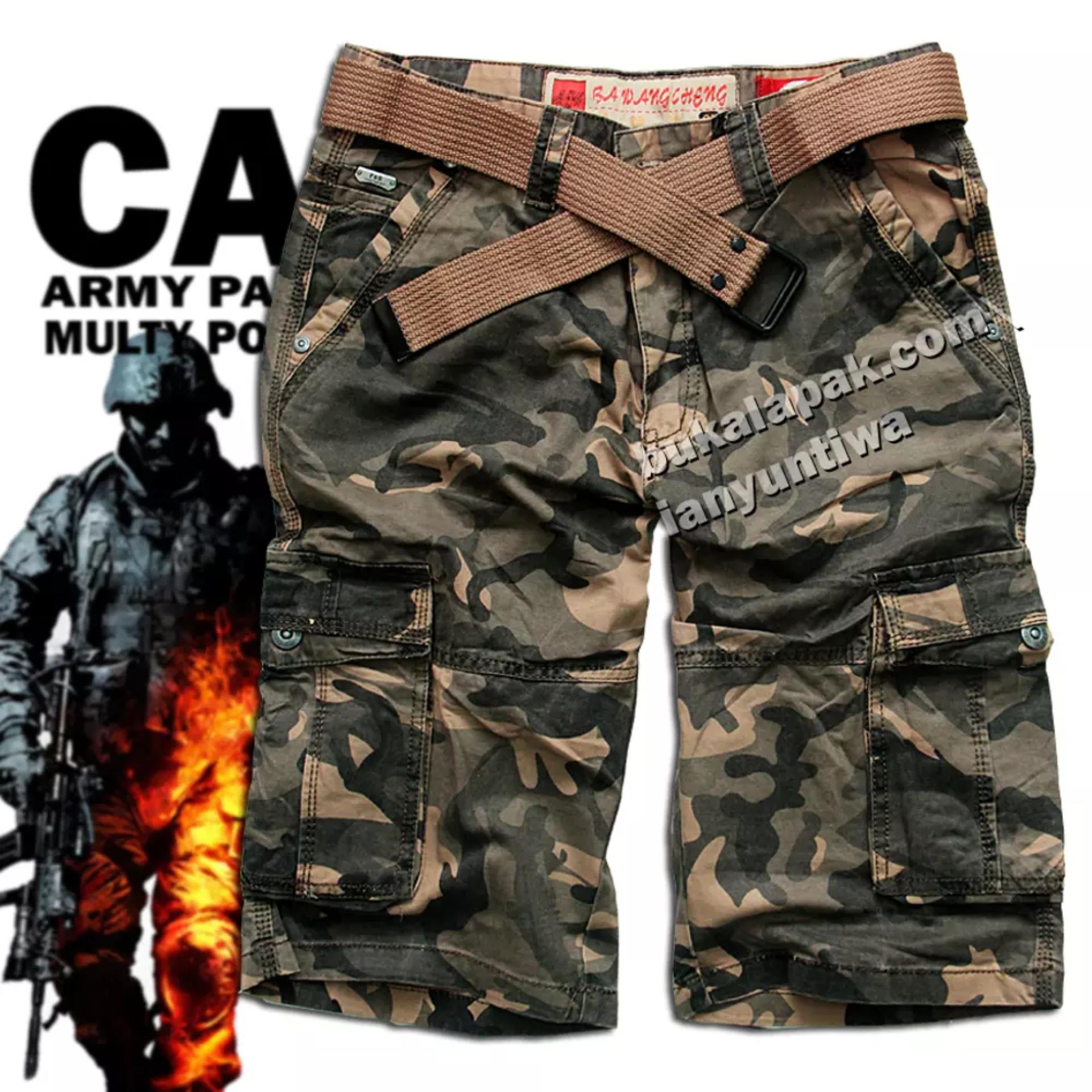 Celana Pendek Kargo Army - Celana Pdl Loreng