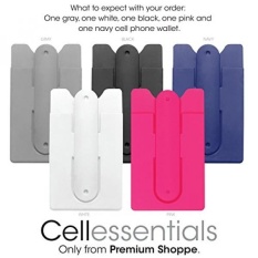 Dompet HP Stand By Cellessentials: (Untuk Kartu Kredit & Id) IPhone, Android & Kebanyakan Smartphone 5 PC Pack-Abu-abu, Putih, Hitam, Pink & Navy-Intl