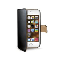 Celly PU Leather Case Wallet Model iPhone 5/5S - Hitam