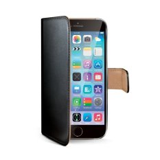 Celly PU Leather Case Wallet Model iPhone 6 - Hitam