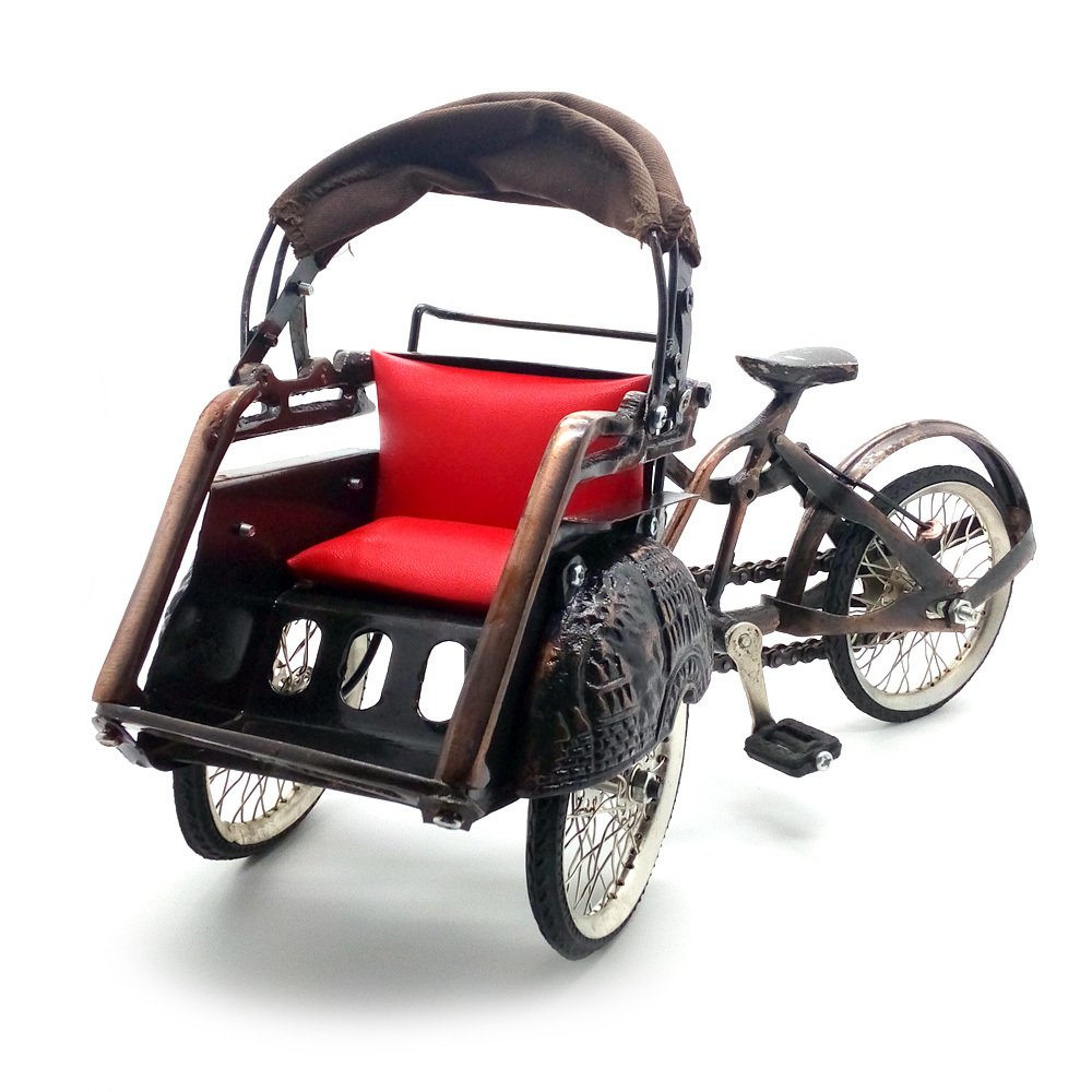 Central Kerajinan Miniatur Becak Jawa / Becak Jogja / Becak Surabaya - Coklat