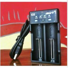 Charger AWT C2 Fast Charging - Best Charger Batre 2 Slot Vape Vapor - Fast Charging