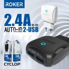 Charger Roker Cyclop 2 Port 2.4A Auto ID Micro USB / Fast Charge Led