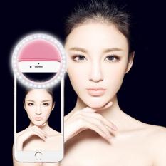 Pengisian Selfie Beauty Ringan, untuk iPhone, Galaksi, Huawei, Xiaomi, LG, HTC atau Ponsel Pintar Lainnya: Dapat Disesuaikan Klip & Kabel USB (Merah Muda)-Internasional