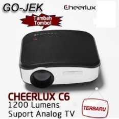 CHEERLUX C6 Mini LED Projector 800x480 1200Lm Analog TV with EU Plug-Black