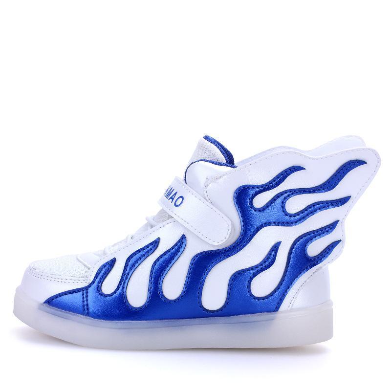 Children Sepatu LED Lampu Anak Brothers And Perempuan Sepatu Sepatu Yang Nyaman Fashion Keren USB Pengisian Sepatu Ringan/Anak-anak Lampu LED Sepatu Anak Laki-laki dan Perempuan Loafers Nyaman Sepatu Fashion Cool USB Charging Light Shoes- Biru-Intl