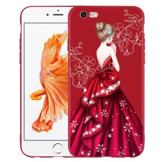 Merah China Rok Dress Lady Phone Case untuk Apple IPhone 7 Soft Silicone Drop Resistance Back Cover Perlindungan Ponsel Funda 4.7 Inch-Intl