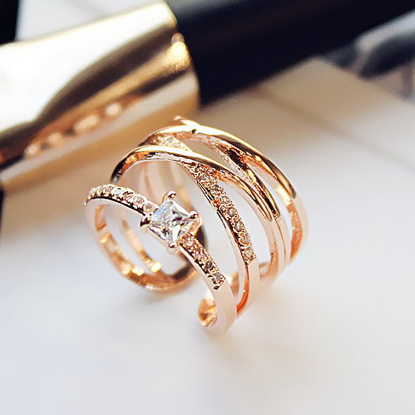 Masuknya orang ke Jepang dan Korea Selatan multilayer berlian kristal cincin