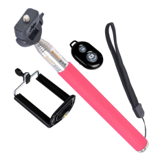 Cityhome Dapat Diperpanjang Self Selfie Stick Handheld Monopod + Klip Pemegang + Bluetooth Kamera Rana Remote Controller untuk Iphone Samsung GoPro